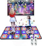 Musical Dance Mat Games for TV Computer, Double User Dance Floor Mat with Wireless Controller 100 In Music 60 Sensory Games, Plug And Play Toy Gifts for Kids Girls Boys Adult (AV Interface)