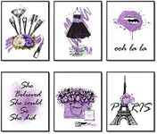 HoozGee Purple Makeup Posters Fashi