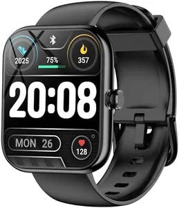Smart Watch with Alexa Built-in‌, 1.83" HD Fitness Tracker with Bluetooth Calls/Messages, IP68 Waterproof, 120+Sports Modes, 24/7 Heart Rate/Sleep Fitness Watch Compatible with iOS/Android (Black)