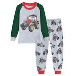 Babylike Panda Crocodile etc. Boys 2 Piece Pajama Cotton Sleepwear(Red Tractor,12T)