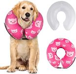 CuteBone Inflatable Soft Dog Cone with Removable Fleece Covers for Small/Medium/Large Dogs and Cats After Surgery GWB01L-AU