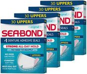 Sea-Bond Secure Denture Adhesive Seals, Original Uppers, Zinc-Free, All-Day-Hold, Mess-Free, 30 Count (Pack of 4)