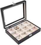 Stratalife Jewelry Box Cute Earring Holder Organizer Small Jewelry Boxes for Women Jewelry Storage Earring Case Jewelry Trinket Tray Dresser Organizer Beige