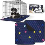 LuftPets Crate Pads for Dog Cages - 32"x30" 2-Pack, Absorbent & Waterproof Dog Crate Liner, Non-Slip Kennel Mat, Washable Under Pet Cage Mat, Protects Floor & Keeps Paws Dry