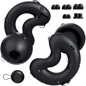 RelaxCharm Tapones para los oídos para dormir con cancelación de ruido NRR49dB – Tapones de silicona ultra suaves y reutilizables para bloquear los ronquidos, dormir de lado Negro
