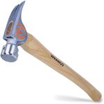 Wrango Tools Titanium Framing Hammer – 14oz Head, 17in Wood Handle, Milled Face, 38mm Diameter Pole