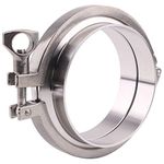 DERNORD Stainless Steel Tri-clamp (Tri-Clover Clamp) + 2 Pcs SUS304 Sanitary Pipe Weld Ferrule + Viton Gasket (4 Inch)