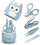 YIVEKO Baby Nail Kit, 4-in-1 Baby Nail Care Set with Cute Case, Baby Nail Clipper, Scissor, Nail File & Tweezer, Baby Manicure Kit and Pedicure kit for Newborn, Infant, Toddler, Kids-Owl Blue