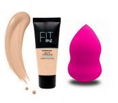 Lecherous Beauty New Fit Me Matte+Poreless Liquid Tube Foundation & 1 Beauty Blender Sponge Puff For Face Makeup