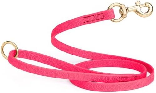 Viper Biothane Dog Leash with No-Slip Pebble Emboss - Waterproof Dog Lead for Training, Beach, Hiking - Great for Play, Camping, or Backyard - Solid Brass Hardware, 5 ft, Hot Pink