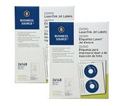 Business Source CD/DVD For Laser And Inkjet Printers Face and Spine Acid Free Permanent Adhesive 200 Labels (2 Pack)