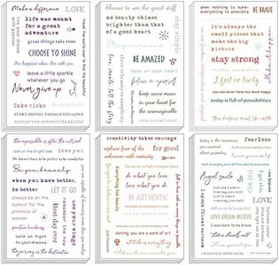 48 Sheets Inspirational Quotes Planner Stickers Small Talk for Journaling Scrapbook Supplies Motivational Words Simple Neat Handwritten Letters Typewritten Scripts, 8 Styles (Colorful)