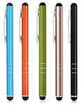 Stylus Pens for Touch Screens, 5 Pack Universal Capacitive Tablet Pen for iPhone, iPad Pro, Air, mini, Air, Samsung Galaxy, 5 Colours