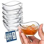 CRYSTALIA Mini Glass Bowls Set of 6 Glass Dip Bowls 66cc Lead Free, Mini Glass Prep Bowls, Jam Bowl Mini Serving Bowls, Sauce Dishes Mini Dishes Snack Dishes Starter Bowls Dip Dish Mini Sauce Bowls