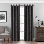 ECLIPSE Warren Grommet Top Curtains for Bedroom, Single Panel, 50" x 95", Charcoal