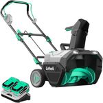 Litheli 20 INCH 2 * 20V Cordless Snow Blower with Brushless Motor, 20FT Throwing Distance, Includes 4.0ah Batteries and Charger