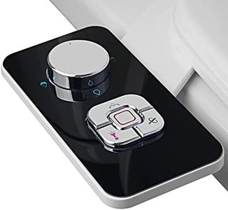 WITHLENT Bidet Toilet Seat - 5mm Ultra-Thin Non-Electric Bidet Attachment Adjustable Pressure Retractable Self-Cleaning Dual Nozzles Frontal & Rear Wash for Cold Water (Black)