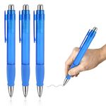 3pcs Big Pens, 7.87 Inch Smoothly Writing Oversized Weighted Pen Heavy Pens Fat Pens Elderly Easy Thick Grip Giant Writing Tool with Comfortable Sleeve for School & Office (Blue)