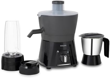 Philips HL7579/00 600W Turbo Juicer Mixer Grinder with 3 Jars -Blend and Carry, Nutri Juicer Jar, Multi Purpose jar