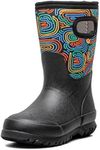 BOGS Grasp Kids Waterproof Insulated All Weather Rain Boots Mud Boots I For Snow, Rain, Winter, Mud and Cold Weather for Toddlers, Girls, Boys, Unisex - Cloud Geo Black Multi - 8