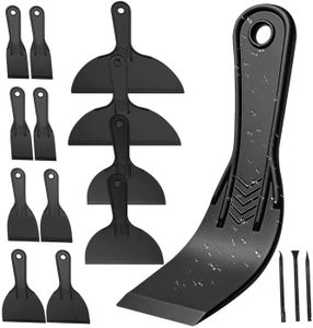 xoermioy 15 Pack Plastic Putty Knife Set - 12 Flexible Plastic Paint Scraper Tool and 3 Detail Scraper Tool for Spackling, Repairing Drywall, Removing Wallpaper, Applying Mud or Plaster