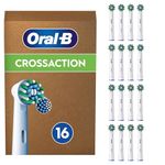 Oral-B Pro Cross Action Electric Toothbrush Head, X-Shape and Angled Bristles for Deeper Plaque Removal, Pack of 16 Toothbrush Heads, Suitable for Mailbox, White