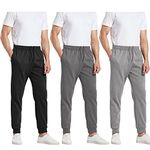 MLYENX Fleece Jogger Pants for Men- Mens Sweatpants with Adjustable Drawstring for Workout Running