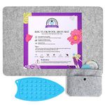 Rdutuok 43x34cm (17x13.5inch) Inches Wool Pressing Mat for Quilting Ironing Pad Easy Press Wooly Felted Iron Board for Quilters Retains Heat, Great for Quilting & Sewing Projects