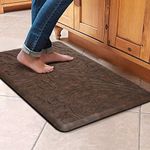 KMAT Kitchen Mat Cushioned Anti-Fatigue Floor Mat Waterproof Non-Slip Standing Mat Ergonomic Comfort Floor Mat Rug For Home, Office (Desk 17.3 W X 28 L,Brown, Polyvinyl Chloride, Pack of 1)