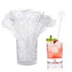 200Pcs Cocktail Swizzle Sticks, 7 Inches Drink Stirrers Bar Drinks Mixing Rod for Coffee Whiskey Beverage (Clear)