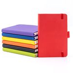 7 Pack Lined Journal Notebooks 5.5 x 8.2 Inch A5 Hardcover Notebook College Ruled Notepad with Pen Holder PU Leather Ruled Lined Notebook Journals for School Business Work Writing(Mixed Color)