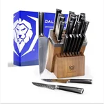 DALSTRONG Vanquish Series-24pc Stainless Steel Knife Set with Block and Kitchen Scissors-Forged High Carbon German Steel-Gift Knife Set w/POM Black Handle-NSF Certified