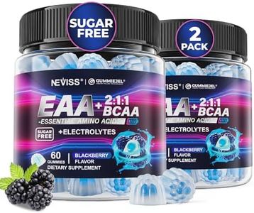 Essential Amino Acids EAA Gummies Nutritional Supplements for Women Men, BCAAs Branched Chain Amino Acids Supplement Gummies w/ Electrolyte Hydration, Black Raspberry Flavor, Gluten Free, Vegan, 120ct