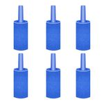 Casa De Amor 1 Inch Air Stone Cylinder Bubble Diffuser for Aquarium Fish Tank Air Pump Hydroponics (Pack of 6) (Blue)