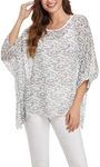 Vanbuy Womens Summer Printed Batwing Sleeve Top Chiffon Poncho Flowy Loose Sheer Blouse Shirt Tunic Z336-43-4353
