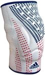 adidas Men's Wrestling Reversible Knee Pad (Medium, White/Flag)