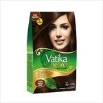 Dabur Henna Hair Color - Dark Brown, Henna Hair Dye and Conditioner, Ammonia Free, 100% Grey Coverage, 6 Sachets X 10g