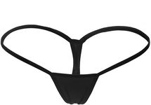 CKSUNG Women's Low Rise Micro Back G-string Sexy Thongs Panties Underwear, Black, Large