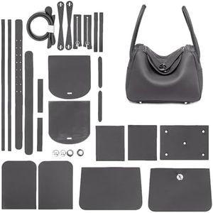 POPSEWING DIY Bag Kit, Leather Shoulder Bag Kit (Large, Gray)