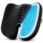 Grin Health Premium Gel & Memory Foam Coccyx Cushion for Tailbone Pain | Orthopedic Seat Cushion for Office Chair, Car Seat, Relief for Coccyx Tailbone, Sciatica, Lower Back Pain | Universal, Black