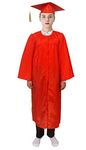 YUPPIN Convocation costume Degree gown for Kids (6-8 Years, Red)