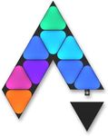 Nanoleaf Shapes WiFi and Thread Smart RGBW 16M+ Color LED Dimmable Gaming and Home Decor Wall Lights Expansion Pack (Mini Black Triangles (10 Pack))