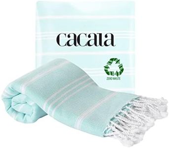 Cacala 100% Turkish Cotton Kitchen Tea Towels, Highly Absorbent Luxury Soft Quick Drying Dish Towel with Hanging Loop for Gym, Yoga, Bath, Sports, Cleaning and Kitchen (23 x 36), Aquamarine