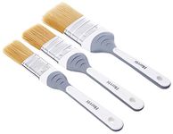 Harris 102021060 Seriously Good Woodwork Stain & Varnish Paint Brushes, 3 Brush Pack, 1", 1.5", 2", Grey