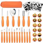 Hoshin 18 PCS Pumpkin Carving Kit Halloween Professional Heavy Duty Punkin Carver Tools with Carrying Case for Adults & Kids with Professional Carving Set