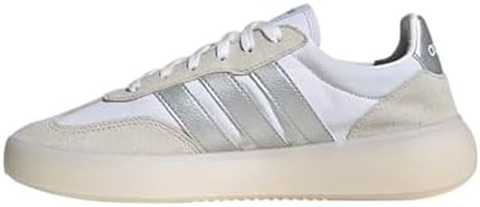 adidas Women's Barreda Decode Sneaker, White/Matte Silver/Grey, 10.5