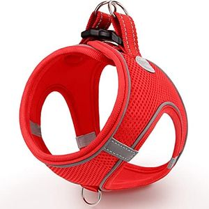Joytale Step in Dog Harness,Soft Mesh Reflective Breathable Vest Harnesses,Easy Walk Harness with Safety Buckle for Extra Small and Small Dogs,S,Red