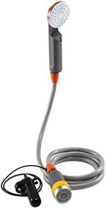 Ivation Portable Camping Shower | Compact Handheld & Hands-Free Rechargeable Outdoor Shower Head & Cleaning System w/ 3.7V Pump, 6-Ft Hose, Bidet Head, Removable Filter, Multiuse Hook & USB Cable
