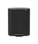 Brabantia Bo Pedal Bin - 2 x 30L Inner Buckets (Matt Black) Large Waste/Recycling Kitchen Bin - Soft Closing Lid