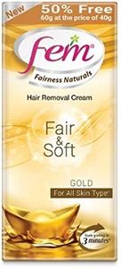 FEM Fairness Naturals Hair Removal Cream Fair And Soft - 40 G (50% Extra) for Women